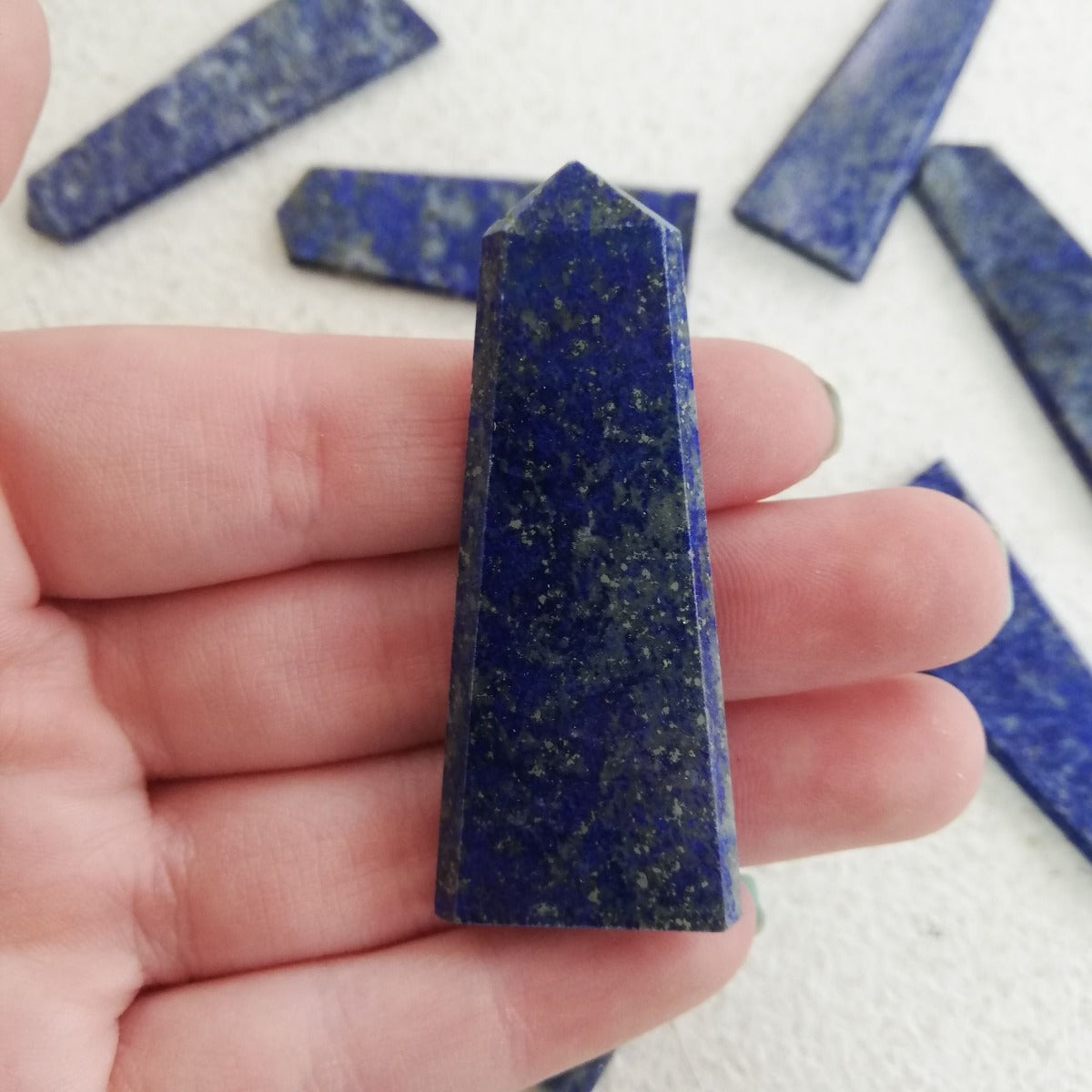 Flat Crystal Point - Lapis Lazuli - 1pc Flat Crystal Point - Lapis Lazuli - 1pc